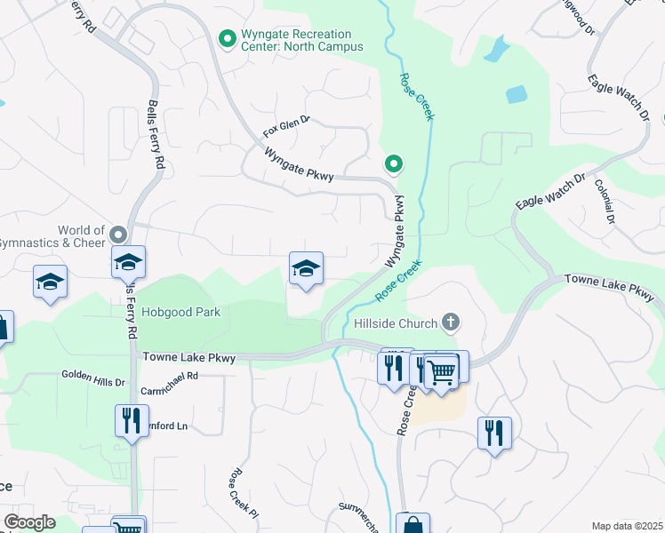 map of restaurants, bars, coffee shops, grocery stores, and more near 150 Victoria Station in Woodstock