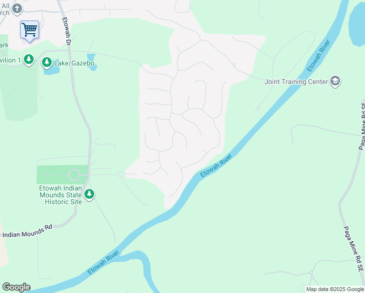 map of restaurants, bars, coffee shops, grocery stores, and more near 4 Hampton Lane in Cartersville