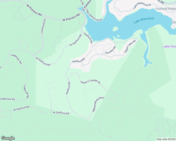 map of restaurants, bars, coffee shops, grocery stores, and more near 2518 Hereford Road in Lake Sherwood