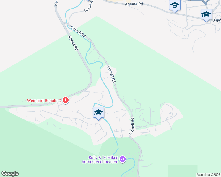 map of restaurants, bars, coffee shops, grocery stores, and more near 4119 Silver Creek Road in Agoura Hills