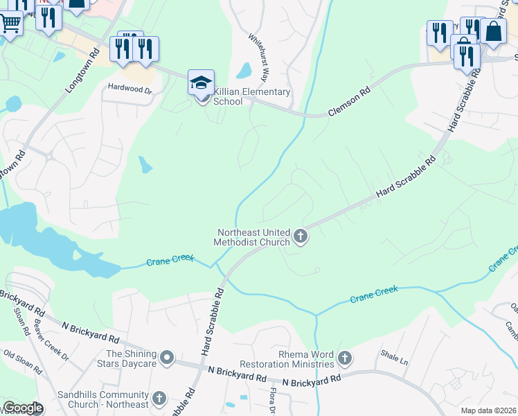map of restaurants, bars, coffee shops, grocery stores, and more near 332 Hester Court in Columbia