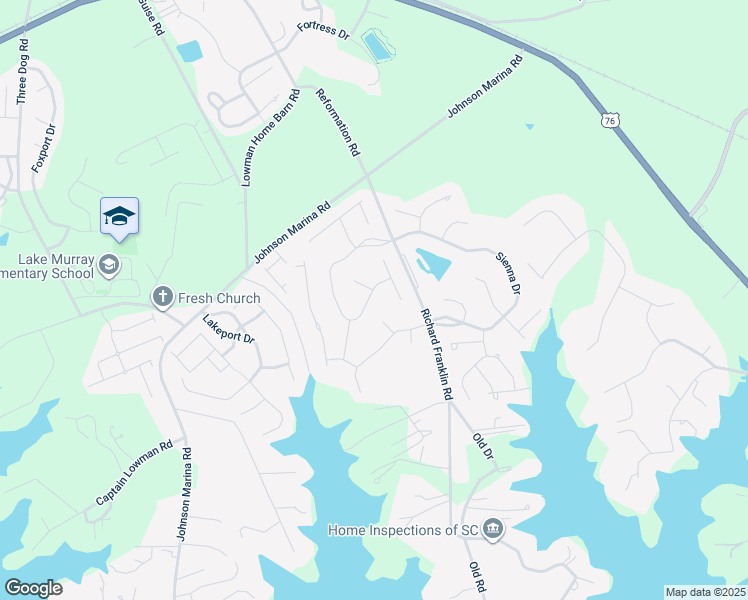 map of restaurants, bars, coffee shops, grocery stores, and more near 590 Eagles Rest Drive in Chapin