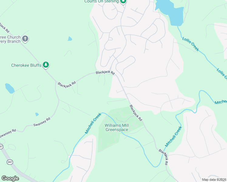 map of restaurants, bars, coffee shops, grocery stores, and more near 6048 Blackjack Road in Flowery Branch