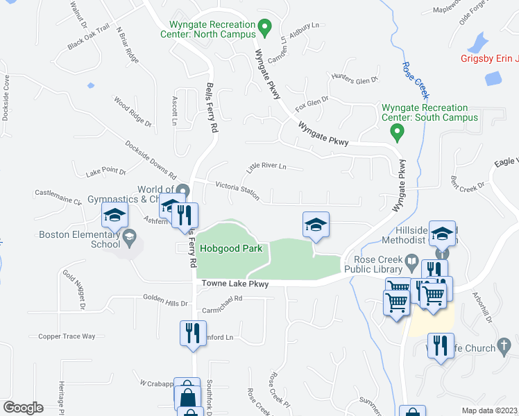 map of restaurants, bars, coffee shops, grocery stores, and more near 118 Victoria Station in Woodstock