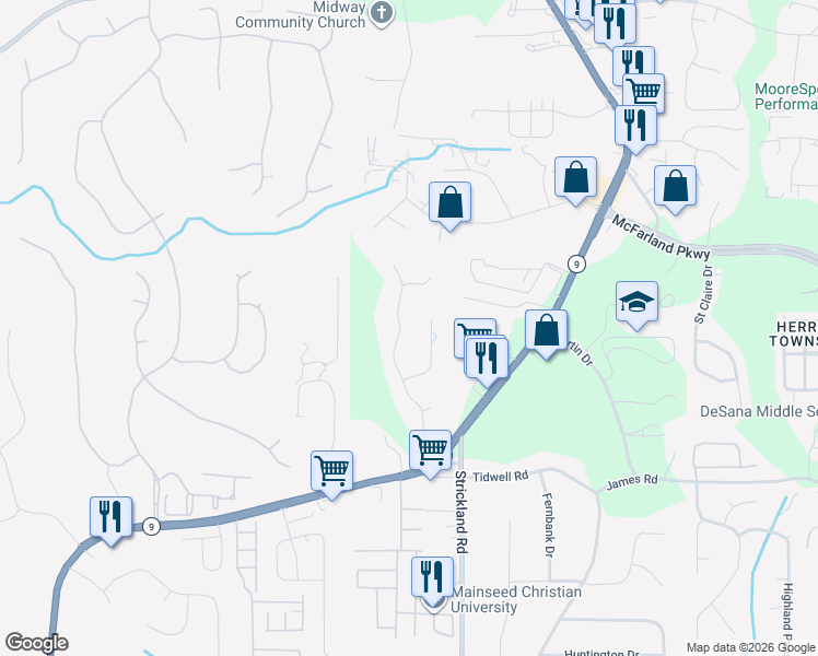 map of restaurants, bars, coffee shops, grocery stores, and more near 6660 Tulip Plantation Road in Alpharetta