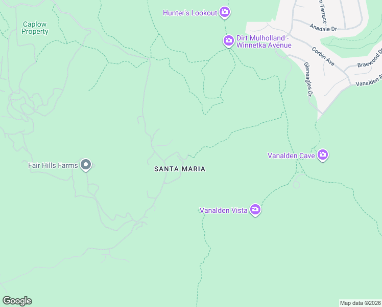 map of restaurants, bars, coffee shops, grocery stores, and more near 3100 Santa Maria Road in Topanga