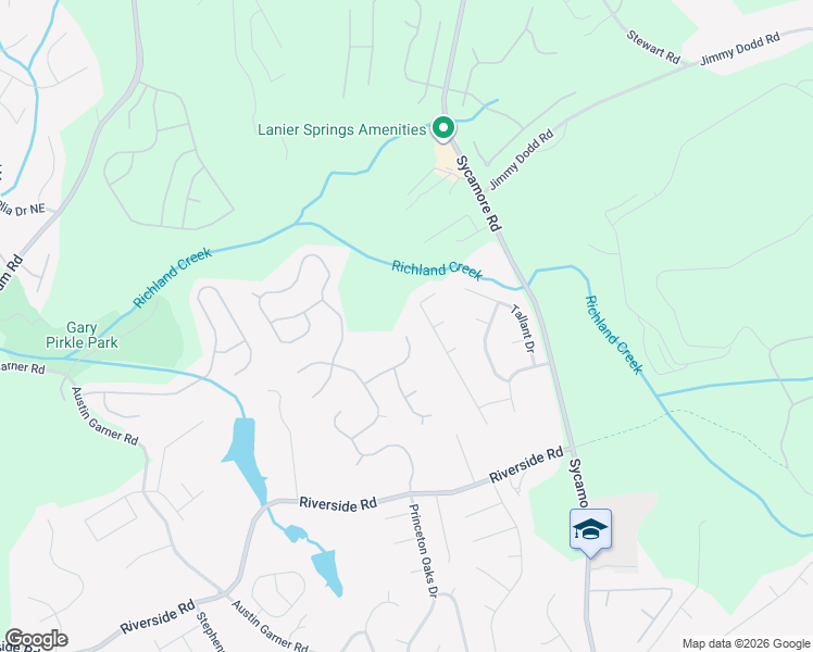 map of restaurants, bars, coffee shops, grocery stores, and more near 5990 April Drive Northeast in Sugar Hill