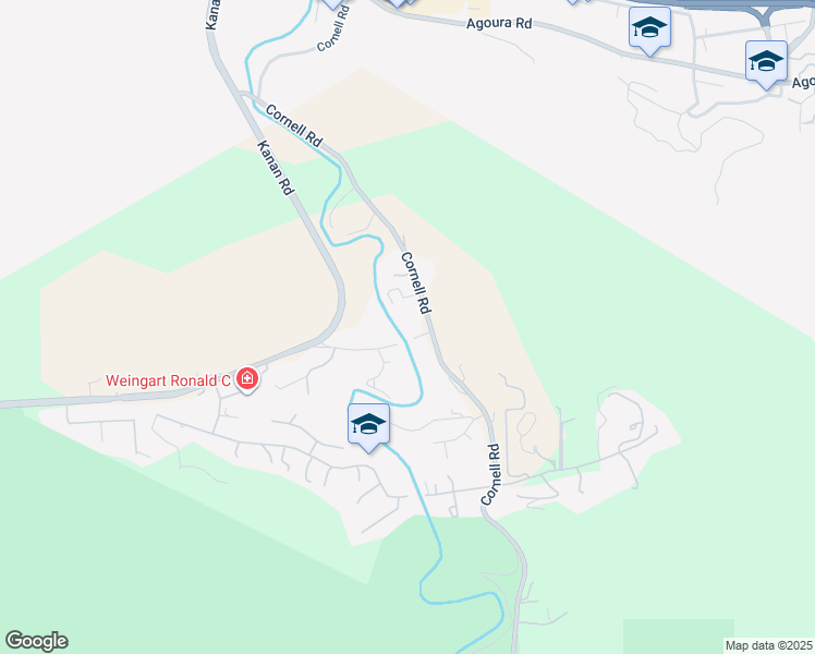 map of restaurants, bars, coffee shops, grocery stores, and more near 4119 Cornell Road in Agoura Hills
