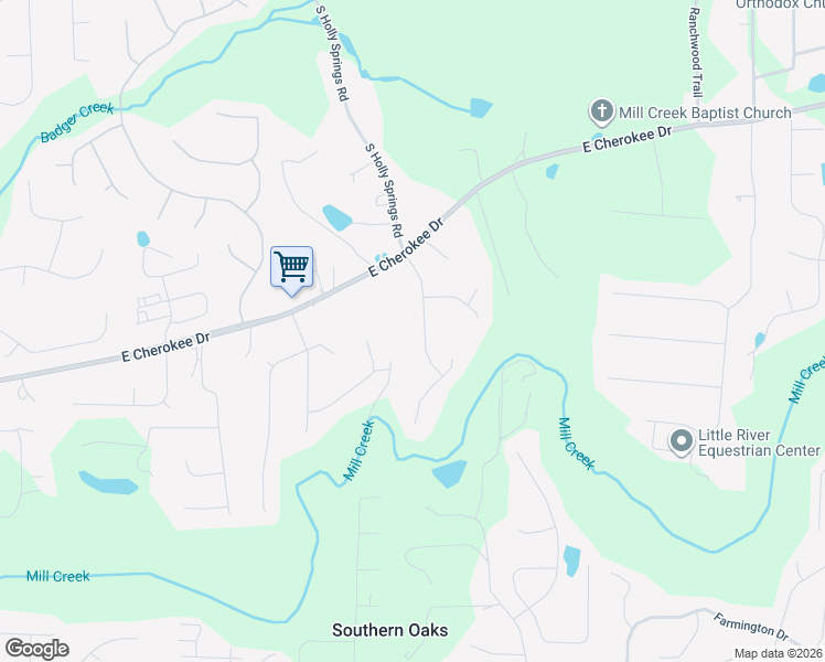 map of restaurants, bars, coffee shops, grocery stores, and more near 113 Thornwood Drive in Woodstock