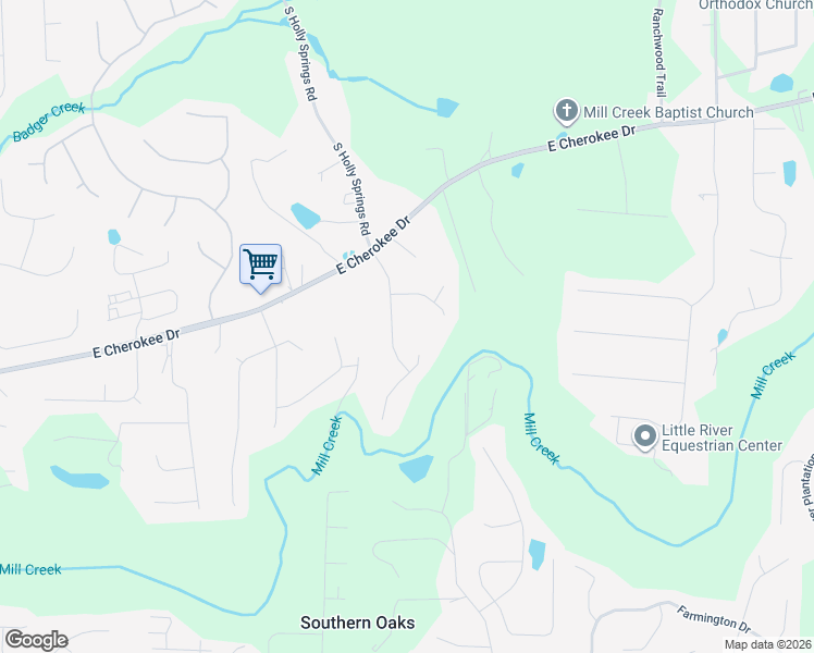 map of restaurants, bars, coffee shops, grocery stores, and more near 113 Thornwood Drive in Woodstock