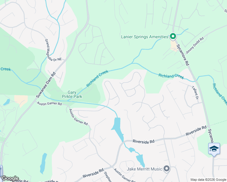 map of restaurants, bars, coffee shops, grocery stores, and more near 6757 Barker Station Walk Northeast in Sugar Hill