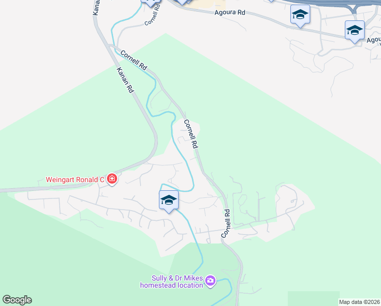 map of restaurants, bars, coffee shops, grocery stores, and more near 4119 Silver Creek Road in Agoura Hills
