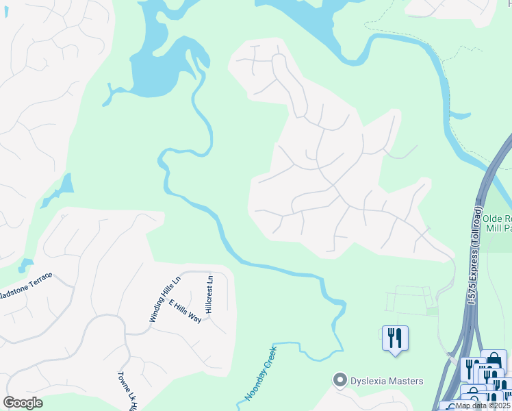 map of restaurants, bars, coffee shops, grocery stores, and more near 944 Santa Anita Drive in Woodstock