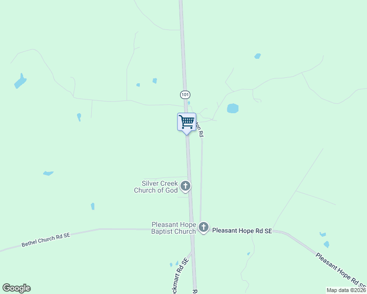 map of restaurants, bars, coffee shops, grocery stores, and more near 5712 Rockmart Road Southeast in Silver Creek