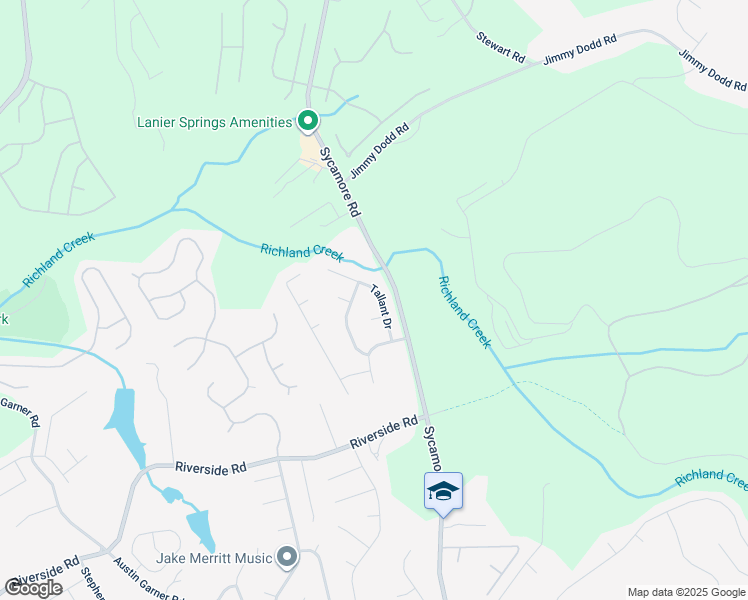 map of restaurants, bars, coffee shops, grocery stores, and more near 5870 Tallant Drive in Sugar Hill