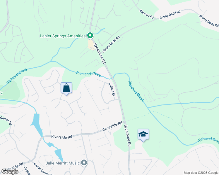 map of restaurants, bars, coffee shops, grocery stores, and more near 5870 Tallant Drive in Sugar Hill