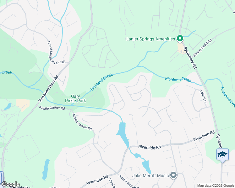 map of restaurants, bars, coffee shops, grocery stores, and more near 6757 Barker Station Walk Northeast in Sugar Hill