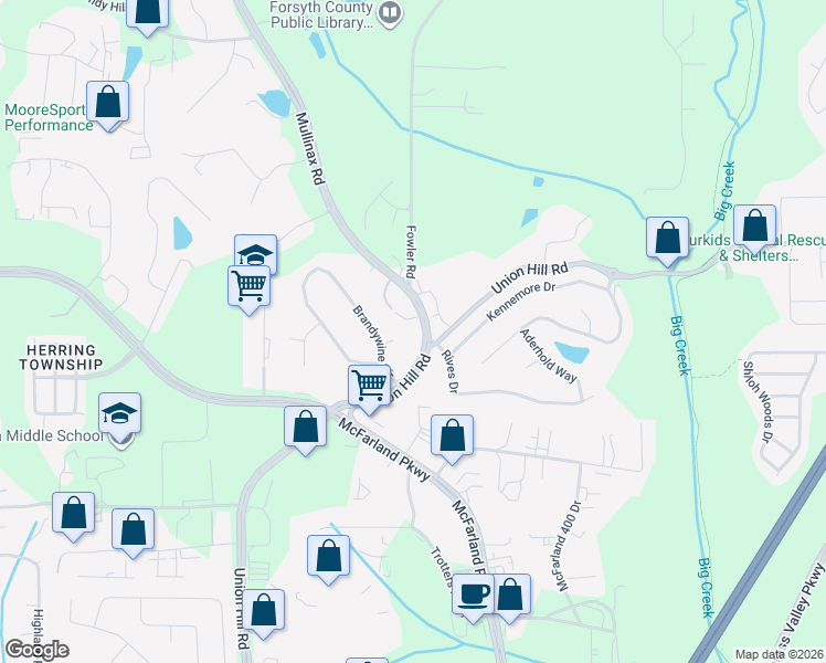 map of restaurants, bars, coffee shops, grocery stores, and more near 600 Union Hill Road in Alpharetta