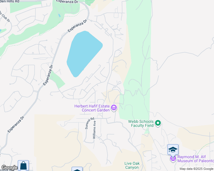 map of restaurants, bars, coffee shops, grocery stores, and more near Live Oak Canyon Road in La Verne
