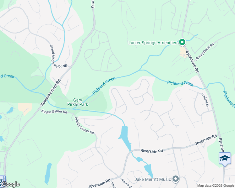 map of restaurants, bars, coffee shops, grocery stores, and more near 6717 Barker Station Walk Northeast in Sugar Hill