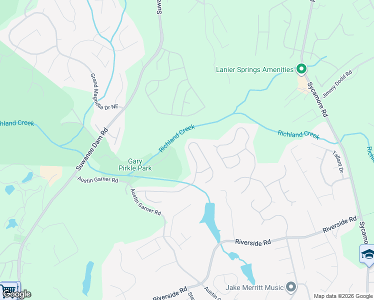 map of restaurants, bars, coffee shops, grocery stores, and more near 6564 Barker Station Walk Northeast in Sugar Hill
