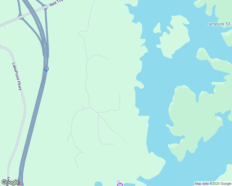 map of restaurants, bars, coffee shops, grocery stores, and more near 21 Edgewater Drive Southeast in Cartersville