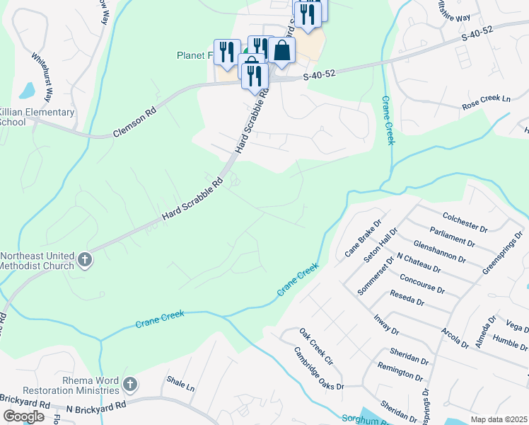 map of restaurants, bars, coffee shops, grocery stores, and more near 100 Tat Road in Columbia
