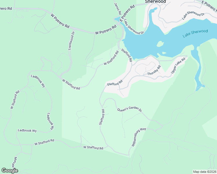 map of restaurants, bars, coffee shops, grocery stores, and more near 2443 Stafford Road in Westlake Village