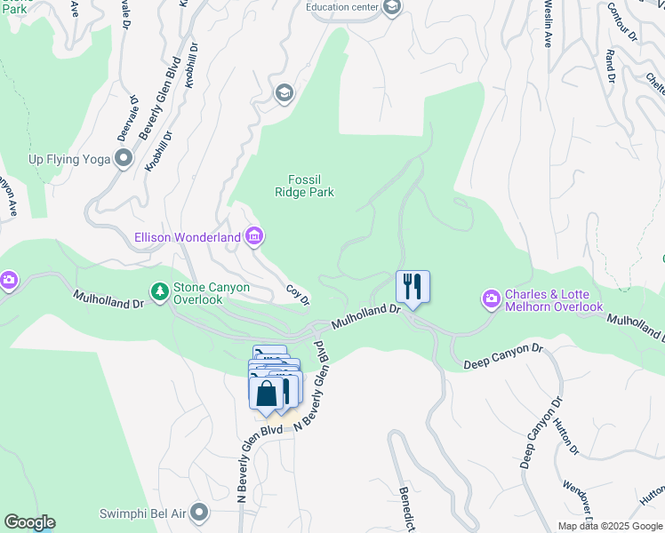 map of restaurants, bars, coffee shops, grocery stores, and more near 14132 Beresford Road in Beverly Hills