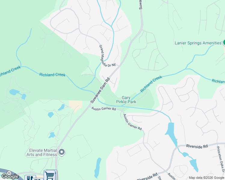 map of restaurants, bars, coffee shops, grocery stores, and more near 840 Sapphire Lane in Sugar Hill