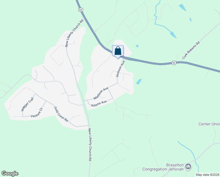 map of restaurants, bars, coffee shops, grocery stores, and more near 926 Madison Avenue in Braselton