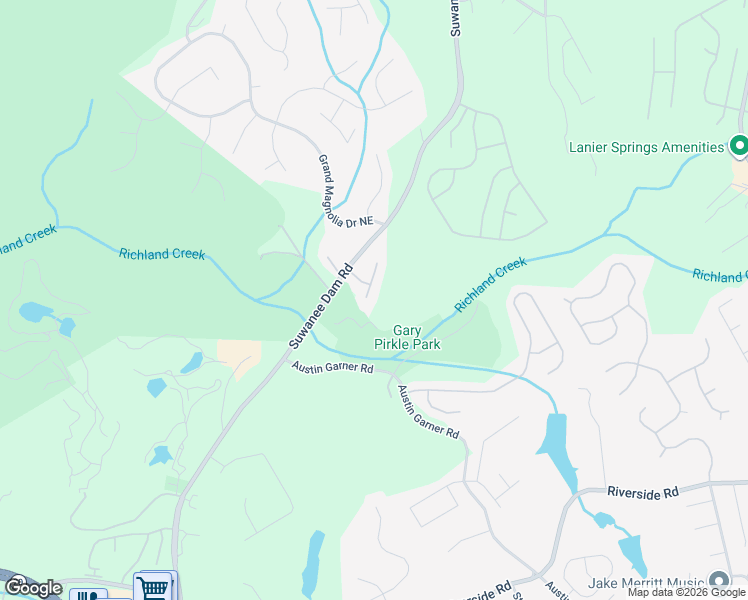 map of restaurants, bars, coffee shops, grocery stores, and more near 821 Sapphire Lane in Sugar Hill