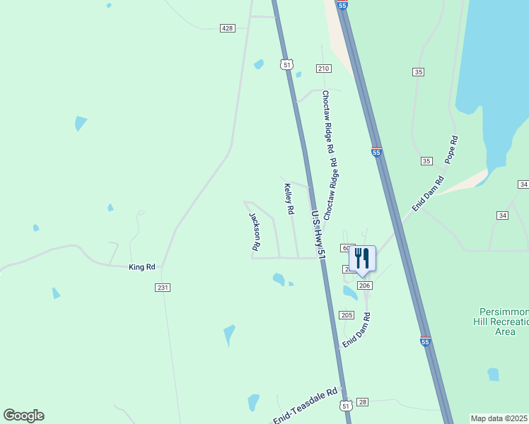 map of restaurants, bars, coffee shops, grocery stores, and more near Jackson Road in Yalobusha County