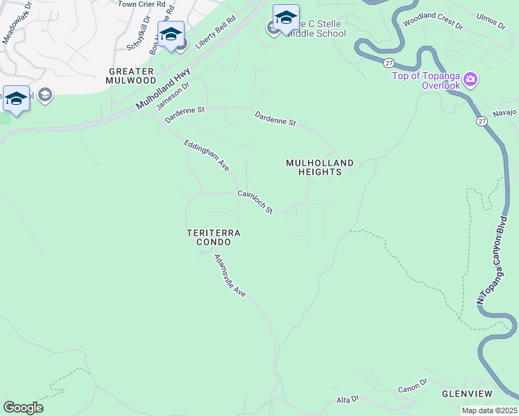 map of restaurants, bars, coffee shops, grocery stores, and more near 22327 Cairnloch Street in Calabasas