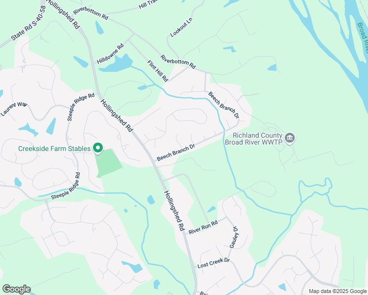 map of restaurants, bars, coffee shops, grocery stores, and more near 2 Beech Branch Court in Irmo