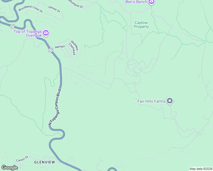 map of restaurants, bars, coffee shops, grocery stores, and more near 3129 North Summit Pointe Drive in Topanga