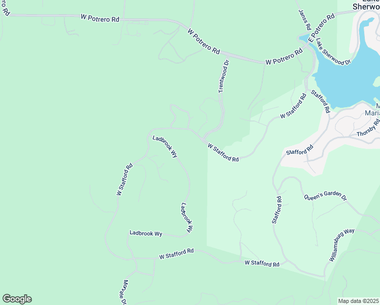 map of restaurants, bars, coffee shops, grocery stores, and more near 390 West Stafford Road in Thousand Oaks