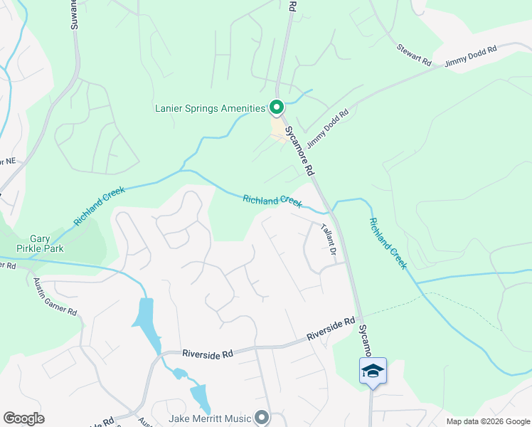 map of restaurants, bars, coffee shops, grocery stores, and more near 6050 April Drive Northeast in Sugar Hill