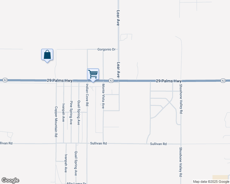 map of restaurants, bars, coffee shops, grocery stores, and more near 69272 Cactus Drive in Twentynine Palms