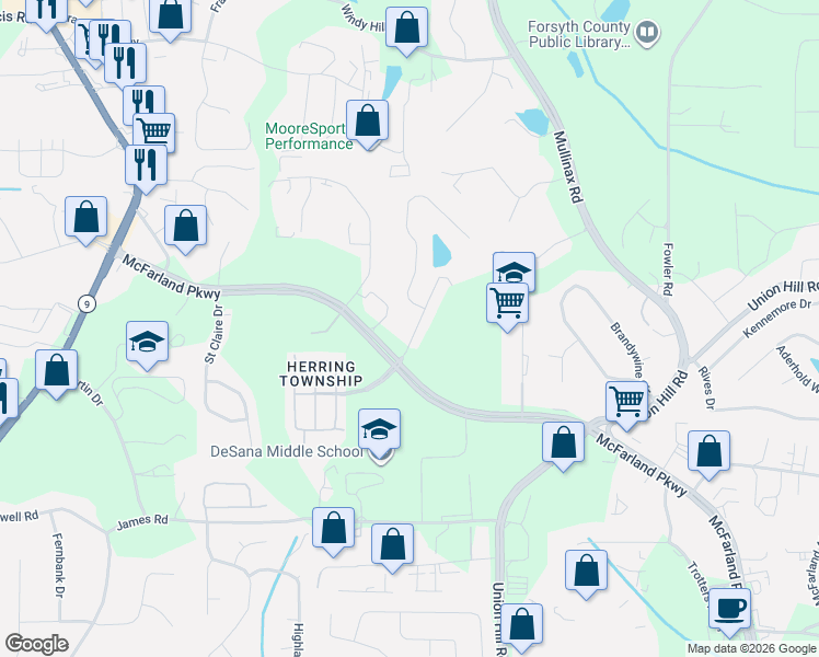 map of restaurants, bars, coffee shops, grocery stores, and more near 389 Weatherstone Place in Alpharetta