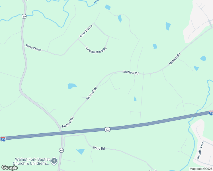 map of restaurants, bars, coffee shops, grocery stores, and more near 146 William Freeman Road in Hoschton