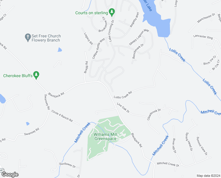 map of restaurants, bars, coffee shops, grocery stores, and more near 7760 Soaring Eagle Drive in Flowery Branch