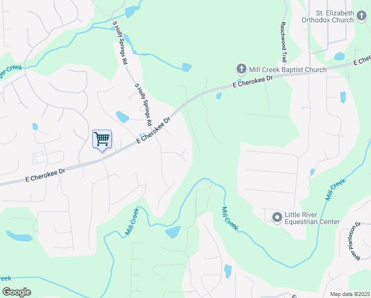 map of restaurants, bars, coffee shops, grocery stores, and more near 198 Brookstone Trce in Woodstock