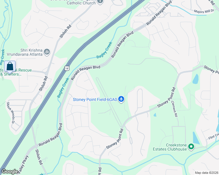 map of restaurants, bars, coffee shops, grocery stores, and more near 2320 Kitfox Circle in Cumming