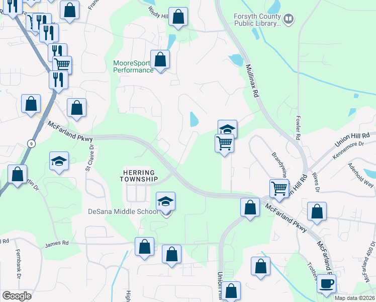 map of restaurants, bars, coffee shops, grocery stores, and more near 392 Weatherstone Place in Alpharetta