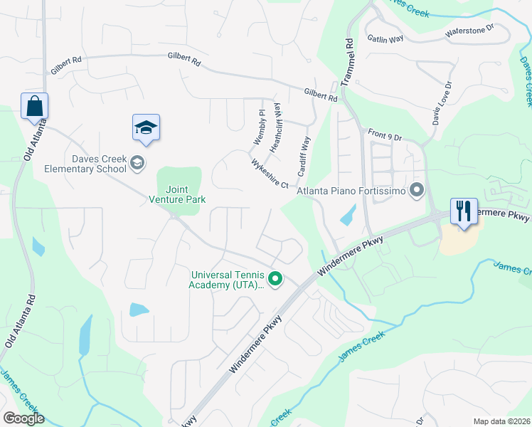 map of restaurants, bars, coffee shops, grocery stores, and more near 3765 Jardine Lane in Cumming