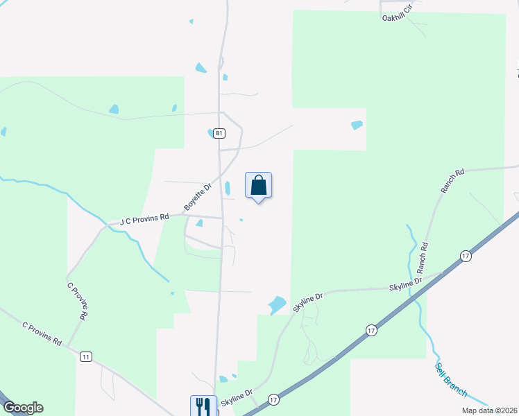 map of restaurants, bars, coffee shops, grocery stores, and more near 1433 County Road 81 in Hamilton