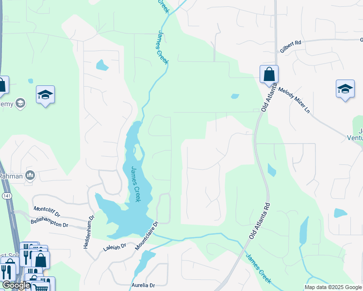 map of restaurants, bars, coffee shops, grocery stores, and more near 2340 Bexford View in Cumming