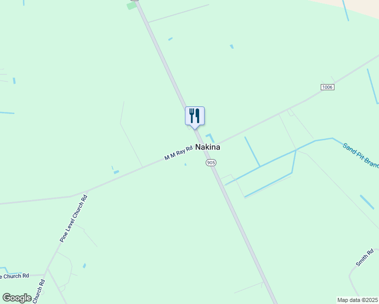map of restaurants, bars, coffee shops, grocery stores, and more near 67 M M Ray Road in Nakina