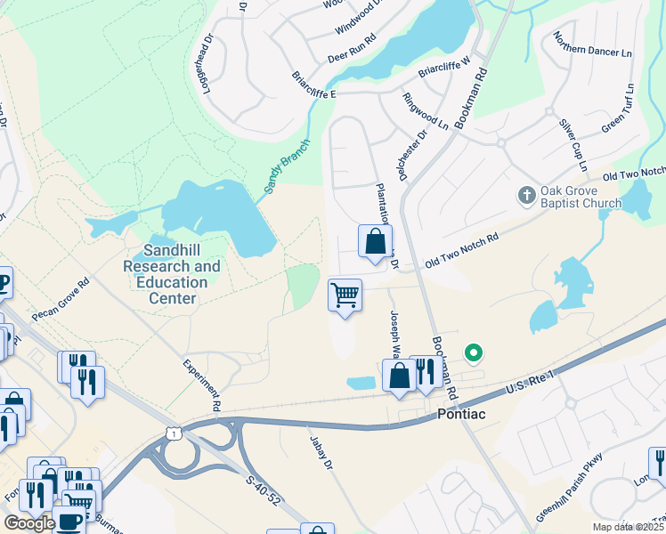 map of restaurants, bars, coffee shops, grocery stores, and more near 609 Park Place Drive in Elgin